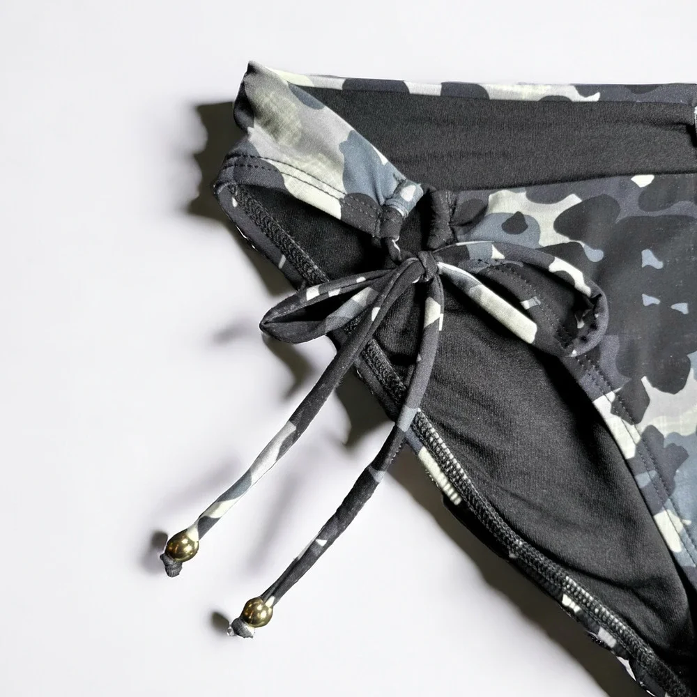NWT ROBIN PICCONE Eden Camo Side Tie Bikini Bottom Women's Size XS, M - Picture 2 of 6